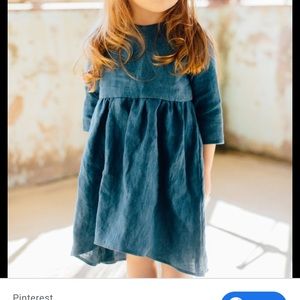 Toddler girl linen dress